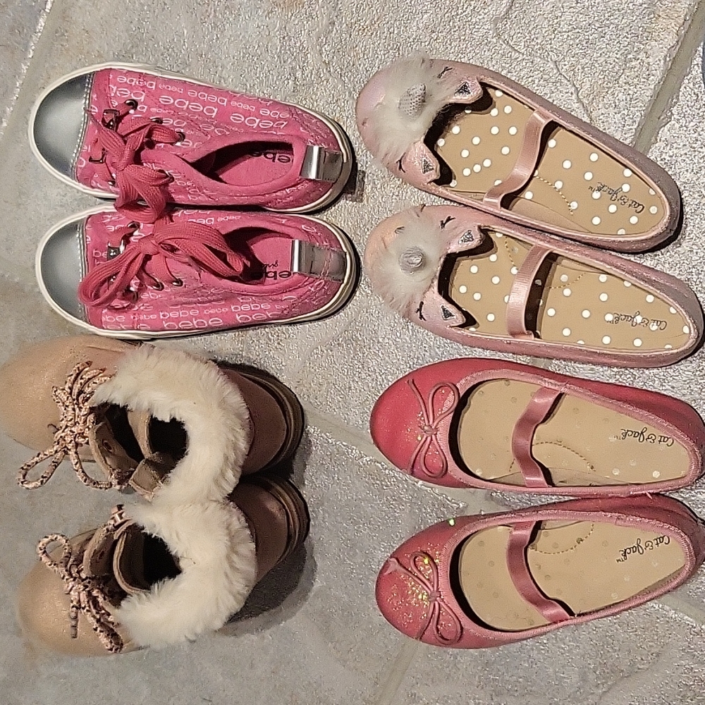 4 pairs of toddler girl shoes size 9